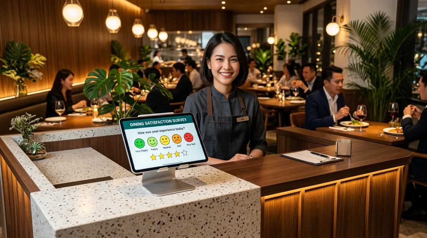 ระบบประเมินความพึงพอใจสำหรับร้านอาหารและคาเฟ่
